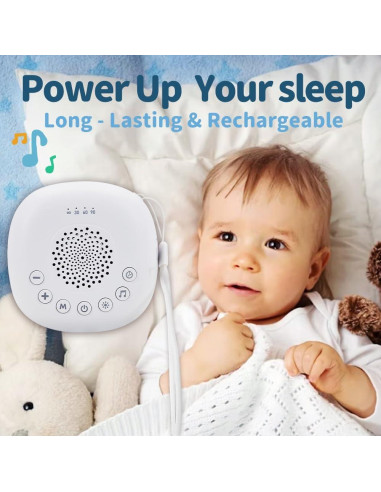 Máquina de Ruido Blanco Blessique - Portátil, 20 Sonidos, Luz Nocturna