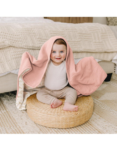 Manta de Muselina Konssy 100% Algodón Floral 101.6x91.4cm