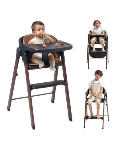 Silla Alta KUB Ajustable Plegable para Bebés y Niños 127kg