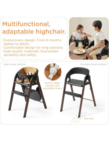 Silla Alta KUB Ajustable Plegable para Bebés y Niños 127kg