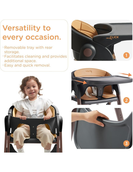 Silla Alta KUB Ajustable Plegable para Bebés y Niños 127kg