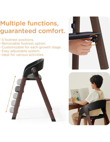 Silla Alta KUB Ajustable Plegable para Bebés y Niños 127kg