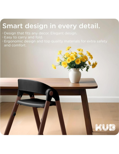 Silla Alta KUB Ajustable Plegable para Bebés y Niños 127kg