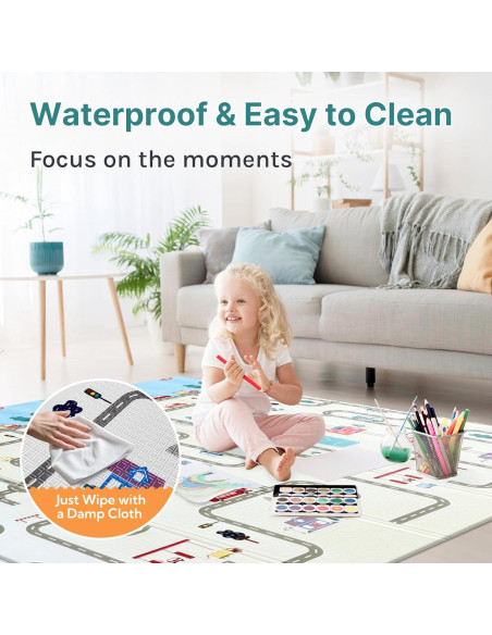 Alfombra de Juego Plegable para Bebés 200x180cm No Tóxica