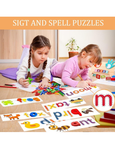 Juguetes de Aprendizaje Montessori LXDHSRTA - Matemáticas y Ortografía