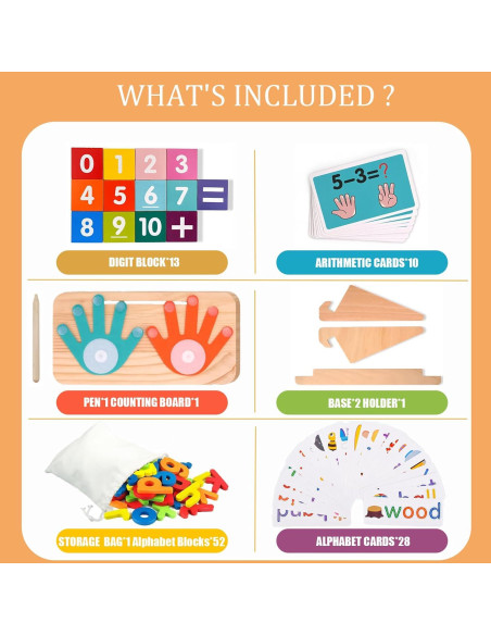 Juguetes de Aprendizaje Montessori LXDHSRTA - Matemáticas y Ortografía