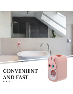 Dispensador de Pasta de Dientes Healeved Rosa Montado en Pared 2