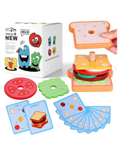 Juguete de Apilamiento de Sándwich de Madera LOVESTOWN
