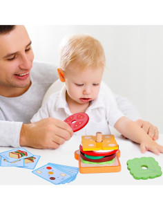 Juguete de Apilamiento de Sándwich de Madera LOVESTOWN 2