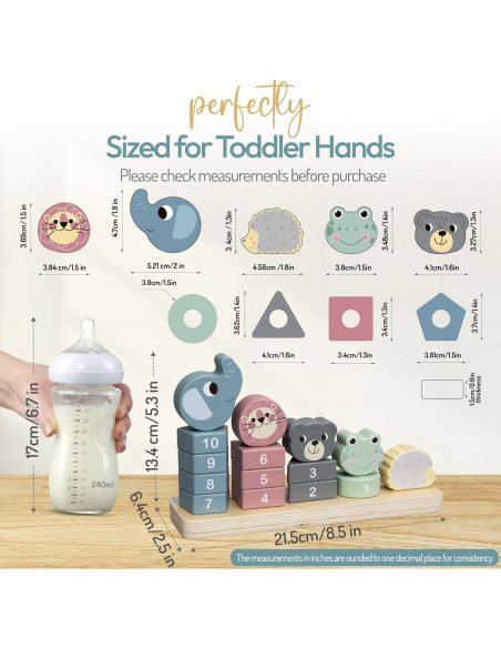 Juguetes Montessori ELLIANI de Madera 3 en 1 para Bebés