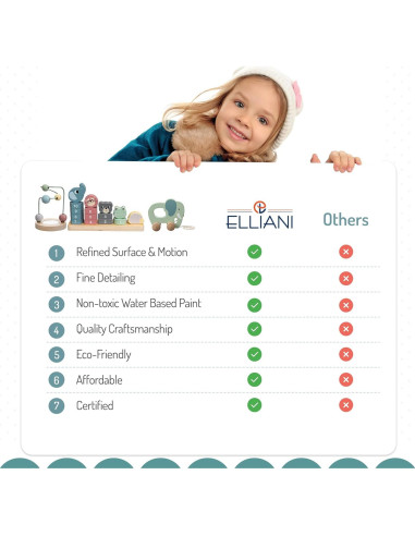 Juguetes Montessori ELLIANI de Madera 3 en 1 para Bebés