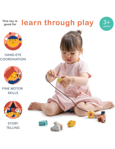 Cuentas de Enhebrado de Jardín Mentari - 11 Piezas de Madera