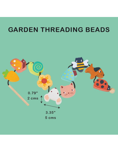 Cuentas de Enhebrado de Jardín Mentari - 11 Piezas de Madera