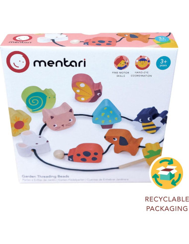 Cuentas de Enhebrado de Jardín Mentari - 11 Piezas de Madera