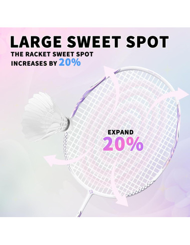 Raqueta de Bádminton KUMPOO DS-203 Fibra de Carbono 75g