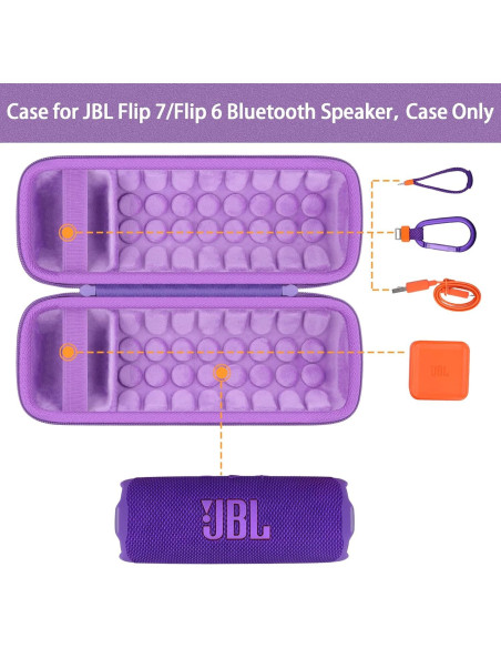Funda Dura Impermeable Khanka para JBL Flip 7/6 - Púrpura