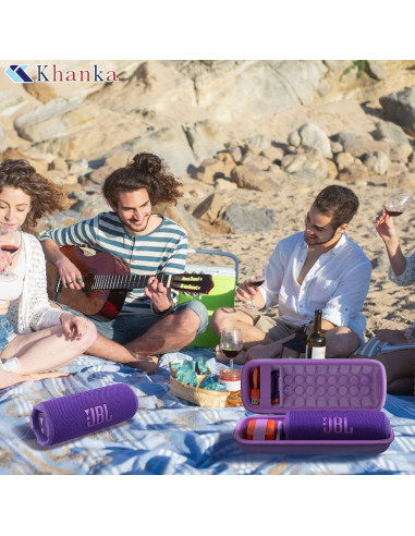 Funda Dura Impermeable Khanka para JBL Flip 7/6 - Púrpura