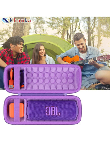 Funda Dura Impermeable Khanka para JBL Flip 7/6 - Púrpura