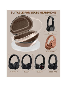 Funda Dura para Auriculares Beats - Modelo Compatible, Marrón 2