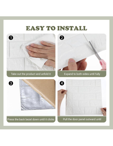 30 Paneles de Pared 3D Autoadhesivos Prasacco Ladrillo Blanco