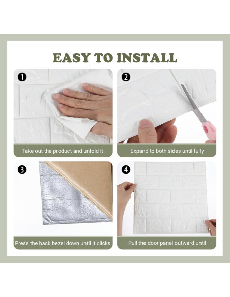30 Paneles de Pared 3D Autoadhesivos Prasacco Ladrillo Blanco