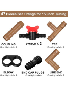 Kit de Riego por Goteo 47 Piezas Outus con Conectores 16mm 2