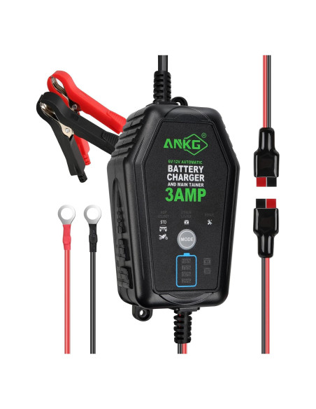 Cargador de Batería Inteligente 3A 6V/12V ANKG-02 a Prueba de Agua