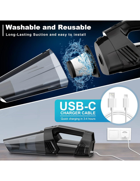 Aspiradora de Mano Inalámbrica Blestan LT-114 0.35L LED