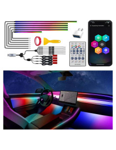 Luces de tira LED TEKSHINNY para automóvil, 16 millones de colores