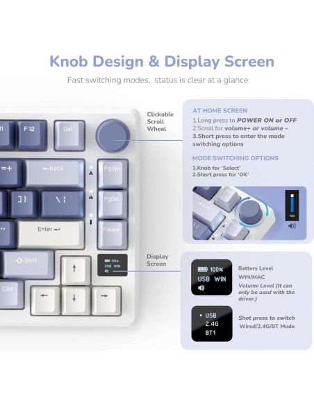 Teclado Mecánico RK Royal Kludge M75 75% RGB Bluetooth