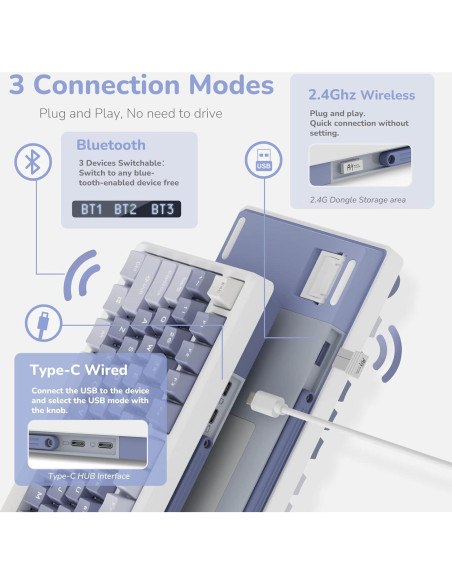 Teclado Mecánico RK Royal Kludge M75 75% RGB Bluetooth