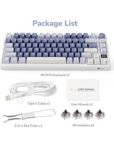 Teclado Mecánico RK Royal Kludge M75 75% RGB Bluetooth
