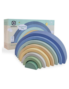 Juguete Apilable de Madera Asweets Arco Iris 8 Bloques 18M+