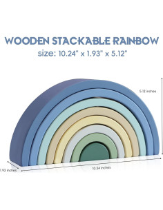 Juguete Apilable de Madera Asweets Arco Iris 8 Bloques 18M+ 2