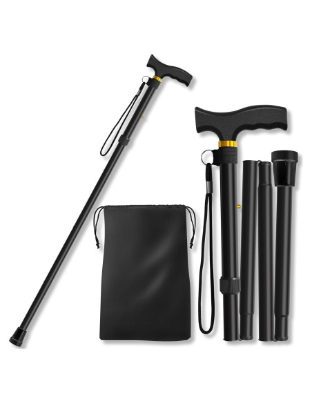 Bastón Plegable Akeoil Ajustable para Caminata - Negro