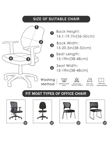 Funda Estirable para Silla de Oficina FORCHEER Boho 2 Piezas