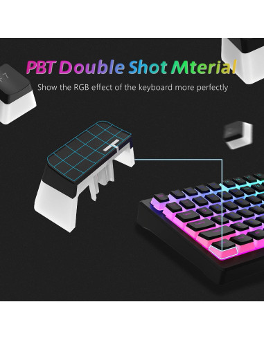 Womier Pudding Keycaps Set 165 Teclas PBT Negro Compatible