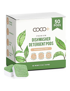 Cápsulas de Detergente para Lavavajillas COCO+ 50 Unidades Sin Fragancia