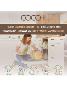 Cápsulas de Detergente para Lavavajillas COCO+ 50 Unidades Sin Fragancia 2