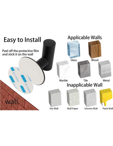 Juego de Accesorios de Baño TocTen - Barra y 5 Ganchos SUS304