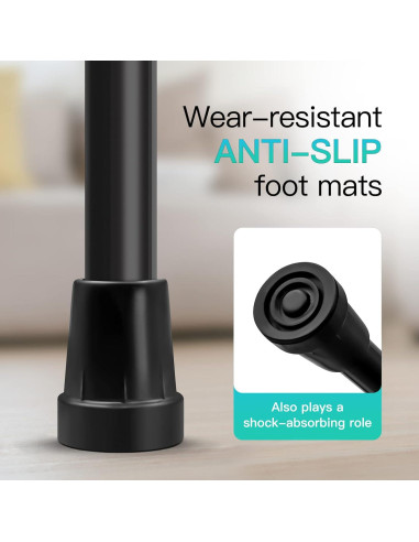 Bastón Plegable Akeoil Ajustable para Caminata - Negro