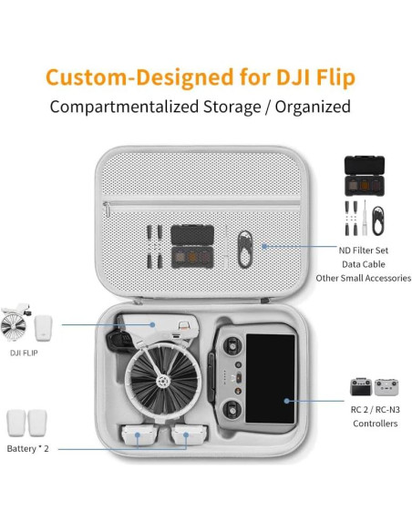 Funda Dura para DJI Flip Fly More Combo - Impermeable y Portátil