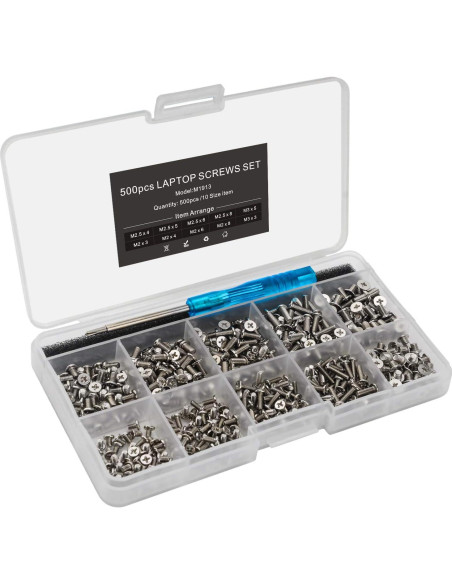 Kit de Tornillos para Laptop Mcsher 500 Piezas Phillips