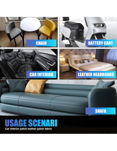 Parche de Reparación de Cuero Negro Jewkot 7.62x152.4 cm