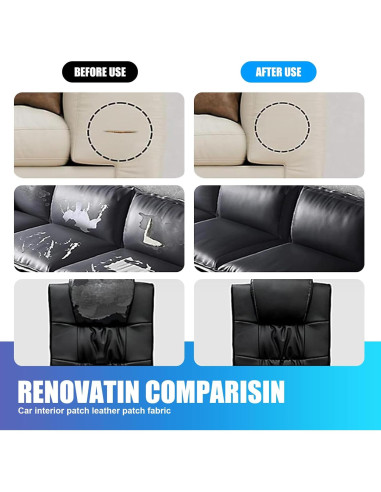 Parche de Reparación de Cuero Negro Jewkot 7.62x152.4 cm