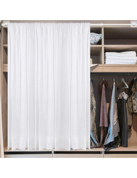 Barra de Cortina Ajustable Patelai 40-70 cm Blanca con Ganchos