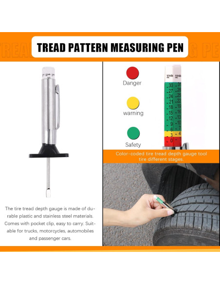 Juego de herramientas de medición de neumáticos Rustark 17 piezas