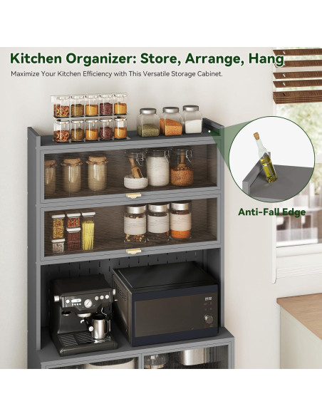 Armario de Almacenamiento de Cocina Rovibek 185 cm Gris 6 Niveles