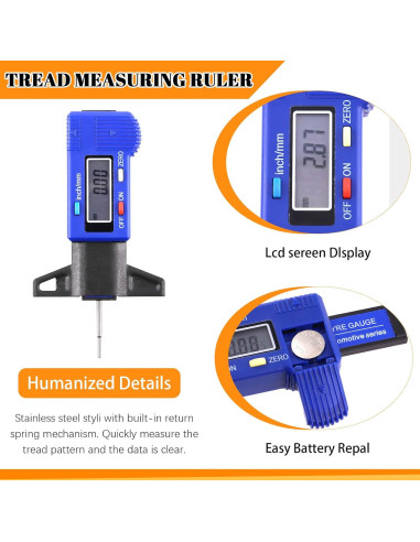 Juego de herramientas de medición de neumáticos Rustark 17 piezas