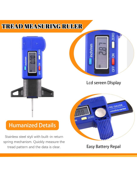 Juego de herramientas de medición de neumáticos Rustark 17 piezas
